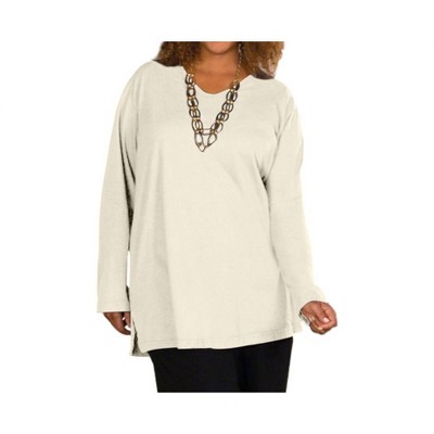 Women's V-Neck Long Sleeve Tee - Plus - On The Plus Side