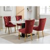NicBex Dining Chairs Set of 2 Bar stool Upholstered Chair Contemporary Velvet Barstools with Button Tufted Decoration and Wooden Legs - 4 of 4