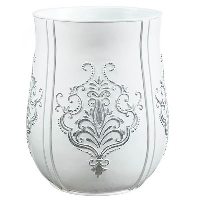Creative Scents Vintage White Wastebasket, Ceramic