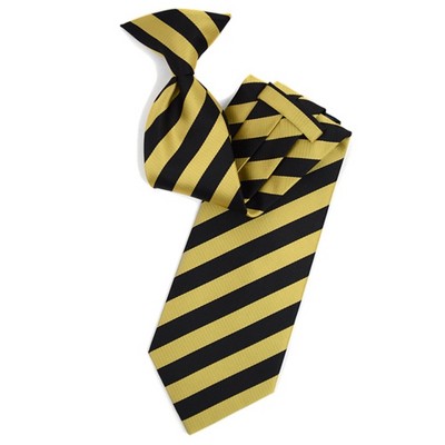 College 1/2" Striped Colored Woven Clip On Neck Tie
