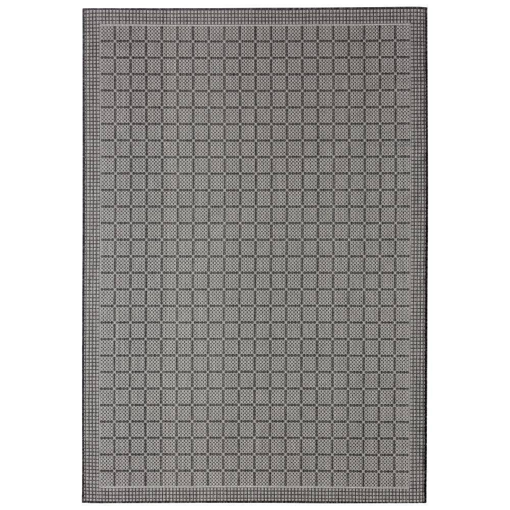  x 7'2in New York Patio Country Luna Indoor/Outdoor Rug Black/Gray