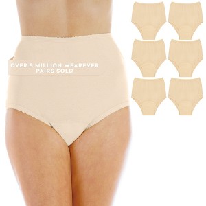6-Pack Wearever Women's Cotton Comfort Incontinence Panty - 1 of 4