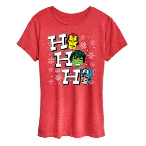 Women's - Marvel - Ho Ho Ho Avengers Short Sleeve Graphic T-Shirt - 1 of 4
