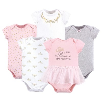 Little Treasure Baby Girl Cotton Bodysuits 5pk, Princess : Target