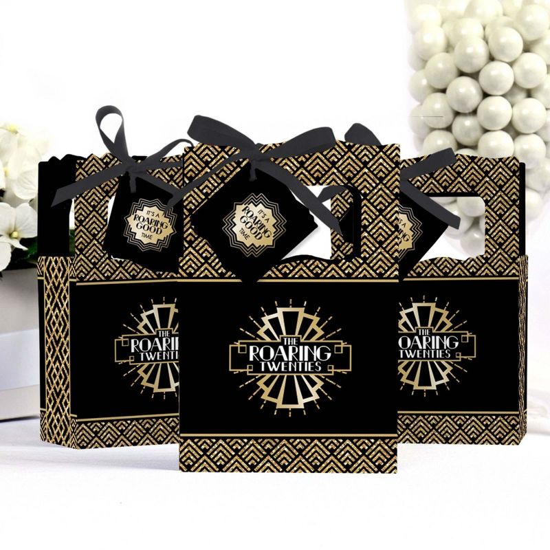 Big Dot of Happiness Roaring 20's - 1920s Art Deco Jazz Party Favor Boxes - Set of 12, 3 of 6
