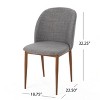 NicBerx Set of 2 Modern Dining Chair Upholstered Fabric Curved Backrest Accent Chair with Wood Legs,Gray - 3 of 4