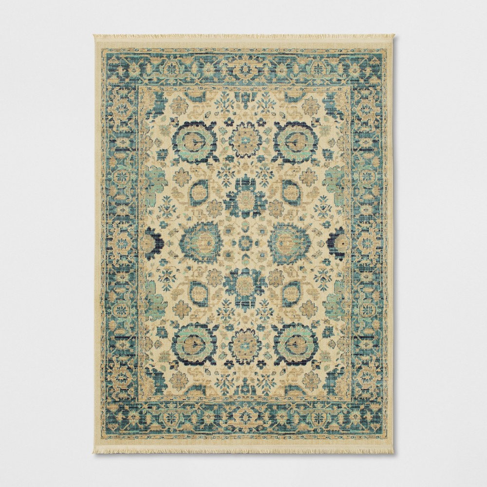 Photos - Area Rug 5'x7' Persian Style with Fringe Border Woven  Beige - Threshold™