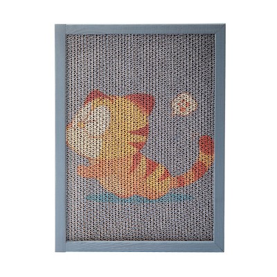 FURNIinspire Pet Scratcher Cat Scratching Pad with Decorative Designs and Eco Friendly Replaceable Panels, 7 Pieces, Multicolored, 11.6"*1.2"*16.5"