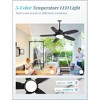 Arceso 42" Modern Outdoor Ceiling Fan with Light and Remote Control 6-Speed DC Motor, 3 Color Temperatures, Weather-Resistant for Outdoor, Black - 4 of 4