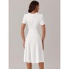 INSPIRE CHIC Women's Summer Wrap V Neck Puff Short Sleeve Midi Swing Dress with Pockets - 4 of 4