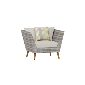 Amazonia Selvaggio Eco-Friendly Wicker Outdoor Patio Accent Chair with Cushion, Arm Chair - 1 of 4