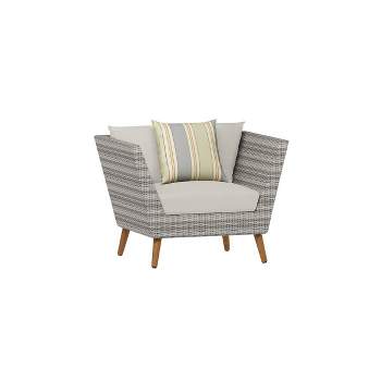 Amazonia Selvaggio Eco-Friendly Wicker Outdoor Patio Accent Chair with Cushion, Arm Chair