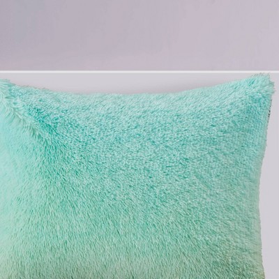Twin Aqua Multi Faux Fur Down Alternative Comforter Set