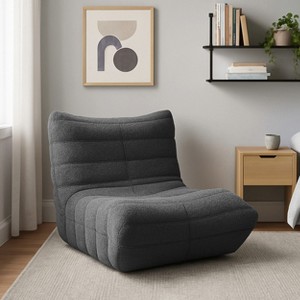Modern Accent Chair – Comfy Upholstered Armchair with High-Density Cushion & Plush Foam – Stylish Sofa Chair for Living Room or Bedroom - Teddy Gray - 1 of 4
