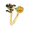 Ross-Simons 0.10 ct. t.w. Citrine Pumpkin and Black Enamel Cat Ring in 18kt Gold Over Sterling Size 6 - 3 of 4