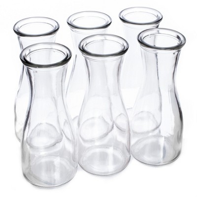Slickblue Glass Carafe Set, Narrow Neck Pitchers, Dishwasher Safe Drinkware, For Parties, Clear, Size Options