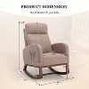 MOONMISS  Modern Linen Glider Chair with Wood Legs and Side Pocket, Rocking Accent Chair with High Back for Living Room Bedroom - 3 of 4