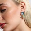 SOHI Women's Indigo Blue:Olive Green The Small Lilypad Stud Earrings - 4 of 4