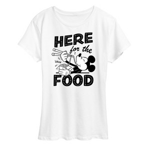 Women's - Disney - Mickey Mouse Here For The Food Short Sleeve Graphic T-Shirt - 1 of 4