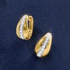 Ross-Simons 0.33 ct. t.w. Diamond Striped Hoop Earrings in 18kt Gold Over Sterling - 3 of 4