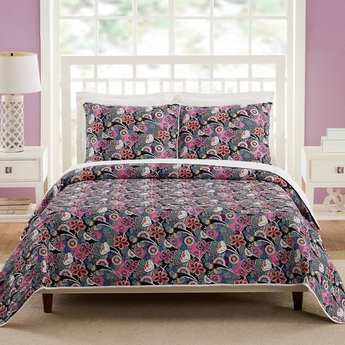 Vera Bradley 3pc Peacock Garden Quilt Set Blue : Target