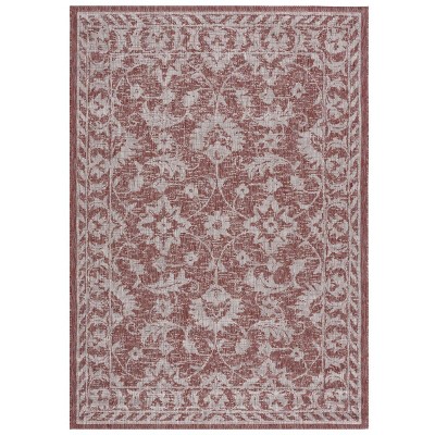 Courtyard Standalone POWER LOOMED Indoor/Outdoor Area Rug - Red/Beige - 5'3"x7'7" - Safavieh.