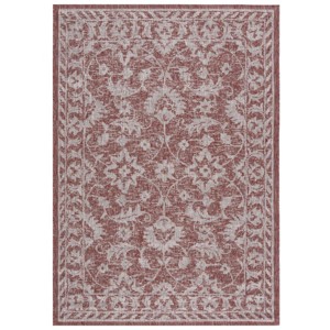 Courtyard Standalone POWER LOOMED Indoor/Outdoor Area Rug - Red/Beige - 5'3"x7'7" - Safavieh. - 1 of 4