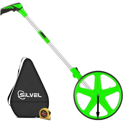 SILVEL 12 Inch Measuring Wheel, MAX9999FT Measuring Wheel in Feet and Inches, One key to Zero Rolling Tape Measuring Wheels, Green