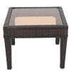 CAVINAS Modern Antibes Wicker Outdoor Patio End Table with Glass Top,Waterproof Weather Resistant Side Table for Patio,Garden,Balcony - 4 of 4
