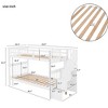 NicBex Twin Over Twin Bunk Bed with Safety Guardrail and Storage,Loft Bed with Ladder and Converts to 2 Beds,Noise Reduced Bunk Beds for Bedroom - 3 of 4