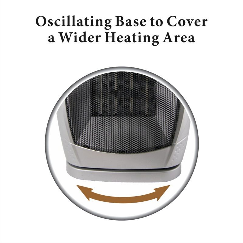 Portable Oscillating Ceramic Heater with Thermostat, 2 of 7