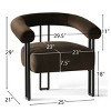 Velvet Accent Chair for Bedroom,Modern Barrel Armchair with Upholstered Velvet Backrest,Comfy Lounge Seating for Living Room-Maison Boucle - 4 of 4