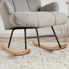 FERPIT Upholstered Teddy Velvet Rocking Accent Chair, Armchair with High Back for Living Room - 3 of 4