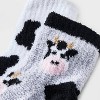 Women's Cows 2pk Cozy Quarter Crew Socks - Black/Grey/White 4-10 - 3 of 3