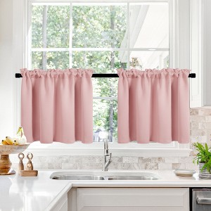 Deconovo Linen Sheer Curtains - Light Filtering Rod Pocket Drapes, 2 Panels - 1 of 4
