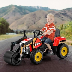 Infans Kids Ride On Road Roller 12V Electric Tractor Remote w/ Music & LED Light Red - 1 of 4