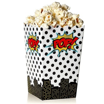 100 Hero Comic Theme Mini Popcorn Boxes Party Favor Snack Containers 3 x 5