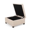 NicBex 31 Inch Square Upholstered Storage Ottoman Bench with Legs for Bedroom,Living Room,Entryway - 4 of 4