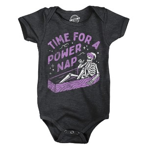 Time for A Power Nap Baby Bodysuit Funny Sarcastic Halloween Graphic Novelty Jumper For Infants - Crazy Dog Baby Bodysuit For Halloween Season - 1 of 4