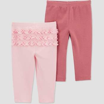 Hope & Henry Girls' Jersey Bow Legging 2-pack (navy And Ballet Pink Set,  6-12 Months) : Target