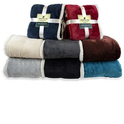 Charcoal Reversible Sherpa Fleece Throw Blanket 50" x 60"