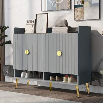 11-Tier Modern Wood Shoe Cabinet with Adjustable Shelves - ModernLuxe