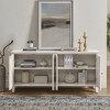 Lirago Mid Century Modern Sideboard Buffet Cabinet 15.75"D x 65.55"W x 30.2"H White Symmetrical Geometric Accent Storage Cabinet Large Console Table - 3 of 4