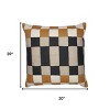 HomeRoots 20" Beige Ivory And Navy Blue Check Throw Pillow Cover - 3 of 4