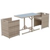 vidaXL 3 Piece Bistro Set with Cushions Poly Rattan Beige - 4 of 4