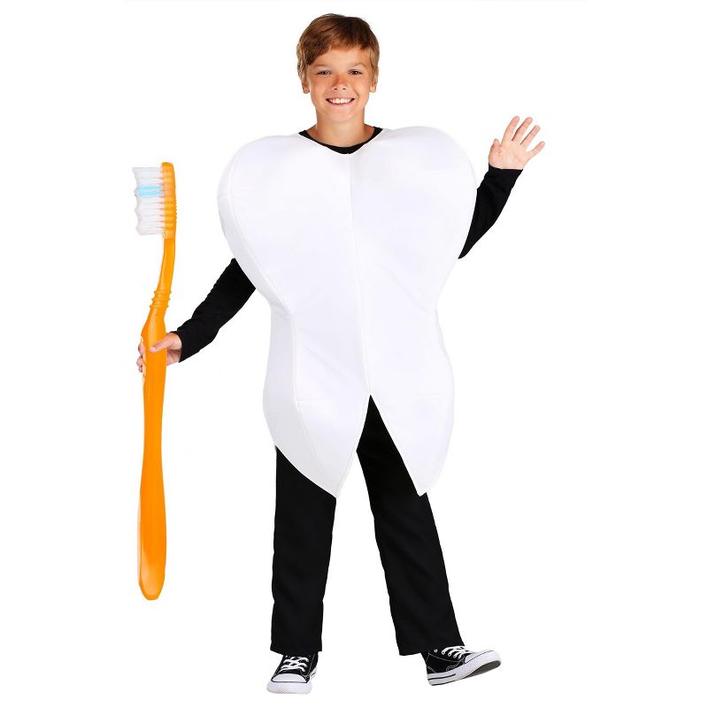 HalloweenCostumes.com One Size Fits Most   Tooth Costume for Kids, White, 4 of 5