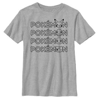 Boy's Pokemon Starter Heads Outline T-Shirt