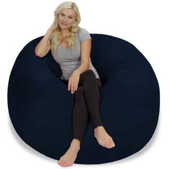 5' Large Bean Bag Chair with Memory Foam Filling and Washable Cover Blue - Relax Sacks