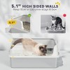 TopComfy Litter Boxes and Pans Heavy Duty Stainless Steel High Side Litter Box Durable Scoop Extra Large Capacity for Cats, Gray, 23.6"*15.7"*11" - 3 of 4