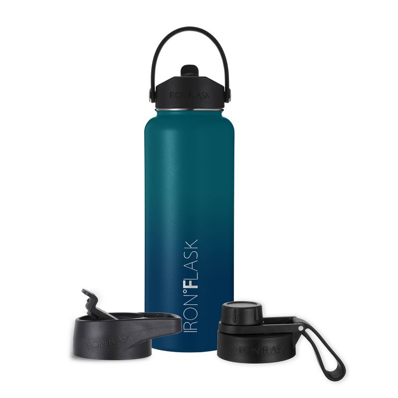 IRON FLASK 40oz Wide Mouth Sports Water Bottle - 3 Lids, Leak Proof, Double Walled Vacuum Insulated, 5 of 12